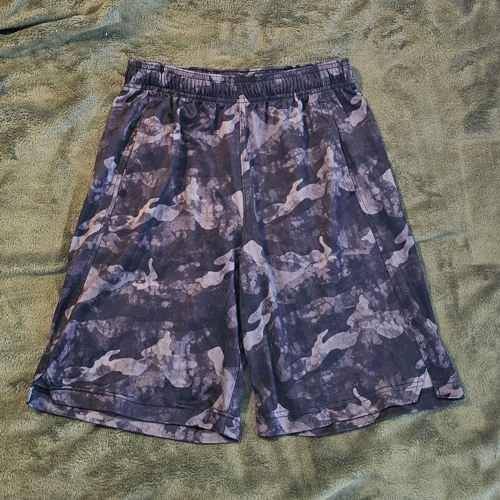 Kids Camouflage Shorts - Gray and Black